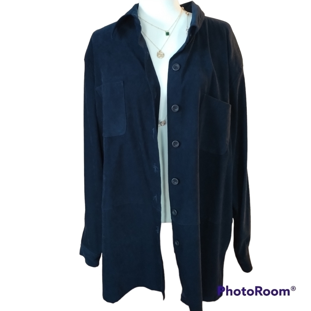 Avenue Dark Navy Moleskin Shirt Jacket 22/24